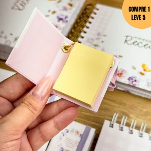 Arquivo Digital Bloquinhos A6 Post It Floral -3038