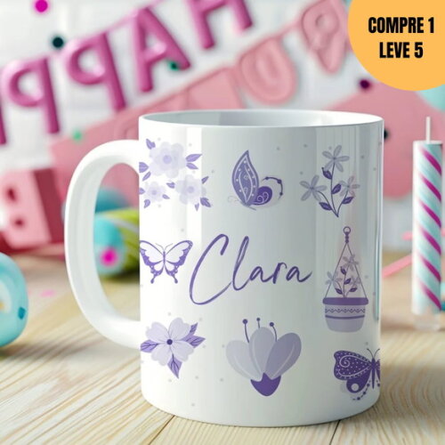 Arquivo Digital Borboletas Arte Avulsa para Caneca -1545