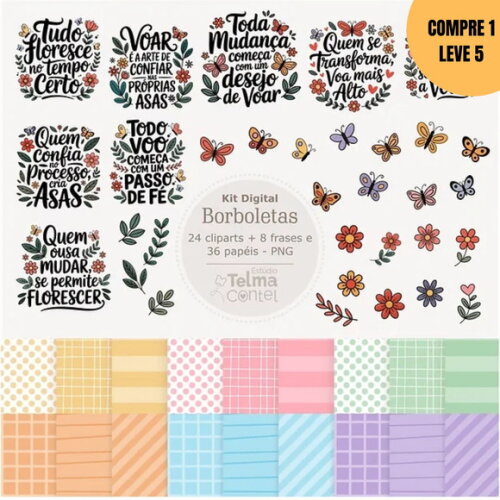 Arquivo Digital Borboletas e Frases Kit Digital -3790