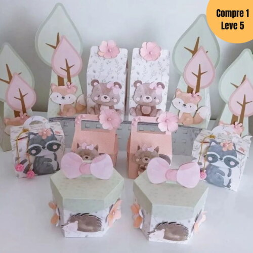Arquivo Digital Bosque Aquarela Kit Festa Pronta -754
