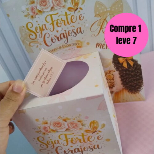 Arquivo Digital Box Mensagem Forte e Corajosa -6516
