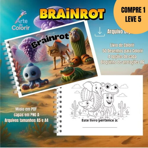 Arquivo Digital Brainrot Livros de Colorir -6343