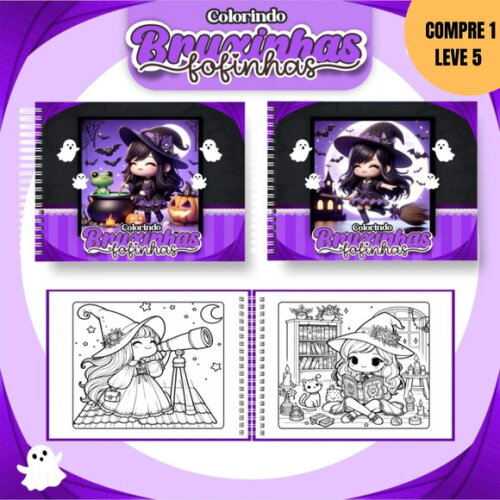 Arquivo Digital Bruxinhas Fofinhas Livros de Colorir -3388