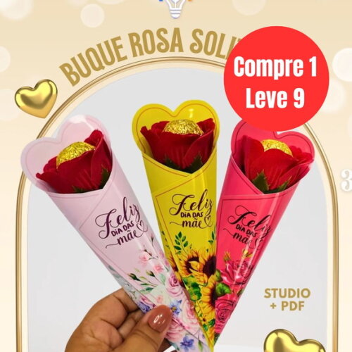 Arquivo Digital Buquê Rosa Solitária Dia das Mães -6868