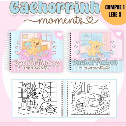 Arquivo Digital Cachorrinho Moments Livros de Colorir -4538
