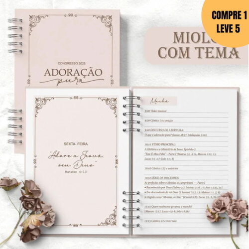 Arquivo Digital Caderno 2025 Neutro Adoração com Tema - 3088