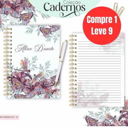 Arquivo Digital Caderno Floral Verde -6946