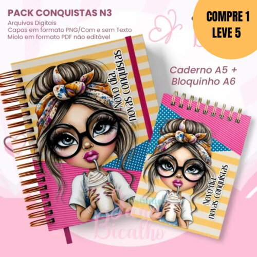 Arquivo Digital Caderno Pautado A5+bloquinho A6 -5214