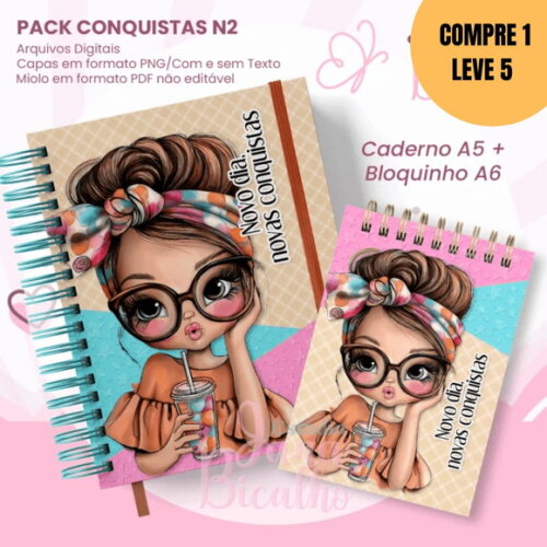 Arquivo Digital Caderno Pautado A5+bloquinho A6 -5315