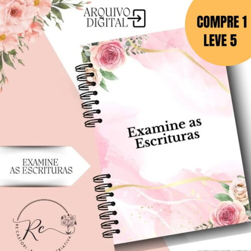 Arquivo Digital Caderno Permanente 2026 Floral Rosa -5500