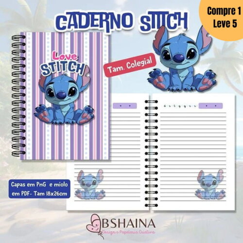 Arquivo Digital Caderno Stitch Colegial -1316