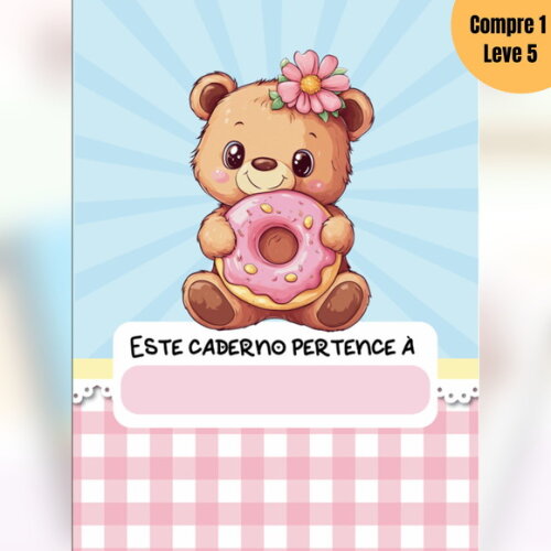 Arquivo Digital Caderno Ursinho Cute A5 -1314