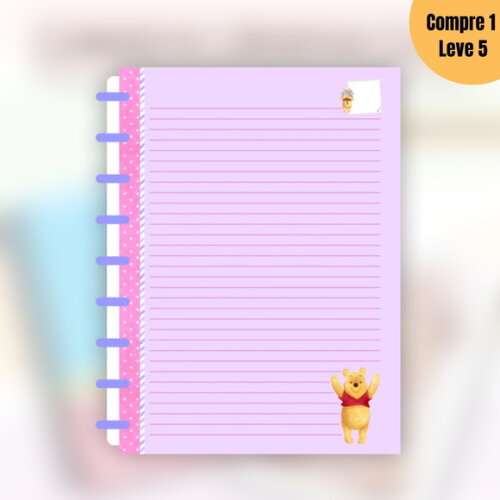 Arquivo Digital Caderno Ursinho Pooh Momentos -1317