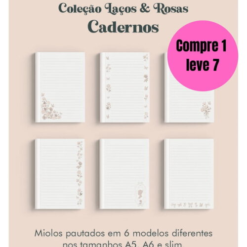 Arquivo Digital Cadernos Coleção Laços & Rosas Wire-o -6552
