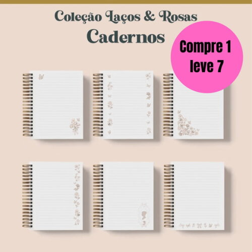 Arquivo Digital Cadernos Coleção Laços & Rosas Wire-o -6552