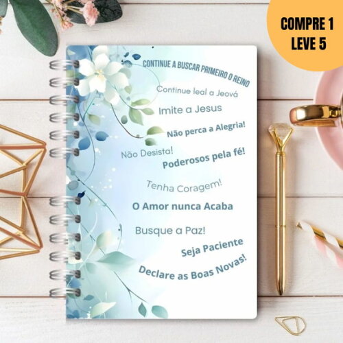 Arquivo Digital Cadernos de Anotações Floral Azul -1866