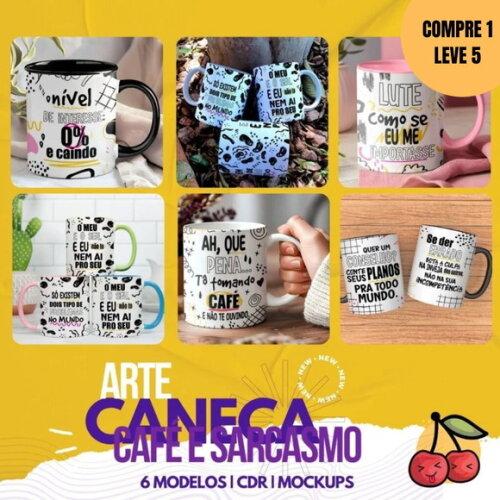 Arquivo Digital Café & Sarcasmo Artes para Caneca -3988