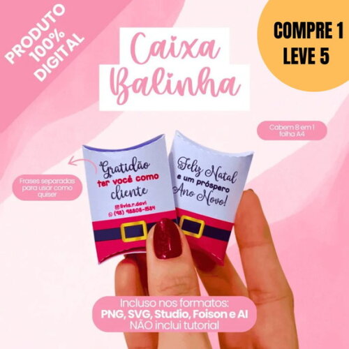 Arquivo Digital Caixa Balinha Molde + Arte -5592