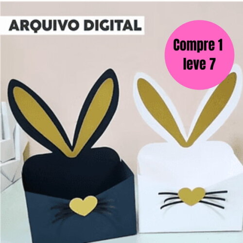 Arquivo Digital Caixa Envelope Orelha de Coelho Páscoa -6579