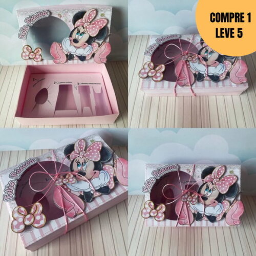 Arquivo Digital Caixa Mini Confeiteiro Minnie Rosa -2465