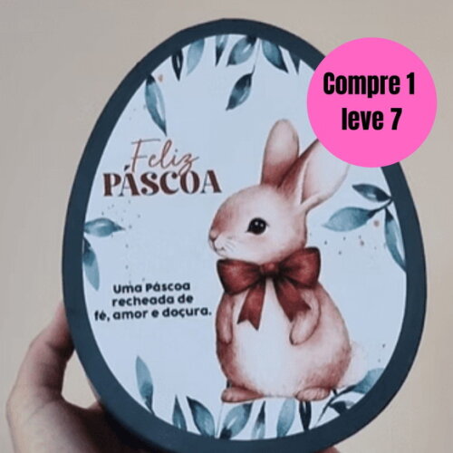 Arquivo Digital Caixa Oval 18cm Páscoa -6581