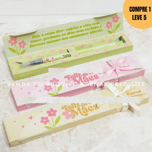 Arquivo Digital Caixa para Caneta Dia das Mães -3108