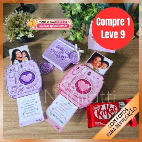 Arquivo Digital Caixas Câmera com Porta Kit Kat Mães -6984