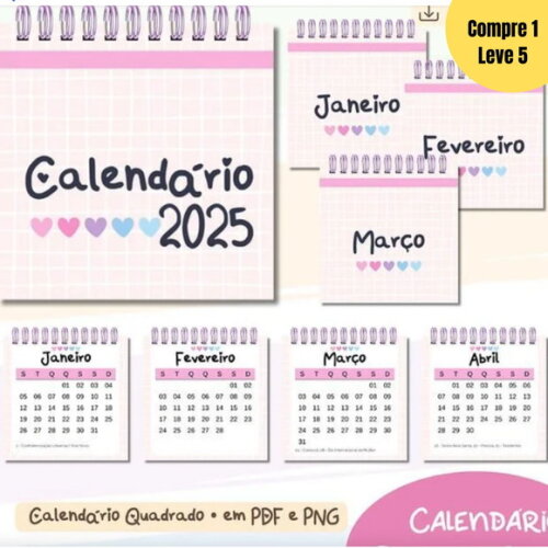 Arquivo Digital Calendário 2025 Quadrado 2025 -402
