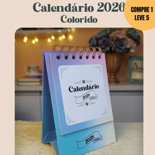 Arquivo Digital Calendário 2026 Colorido -4475