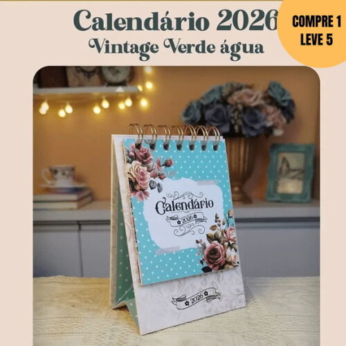 Arquivo Digital Calendário 2026 Vintage Verde Água -4473