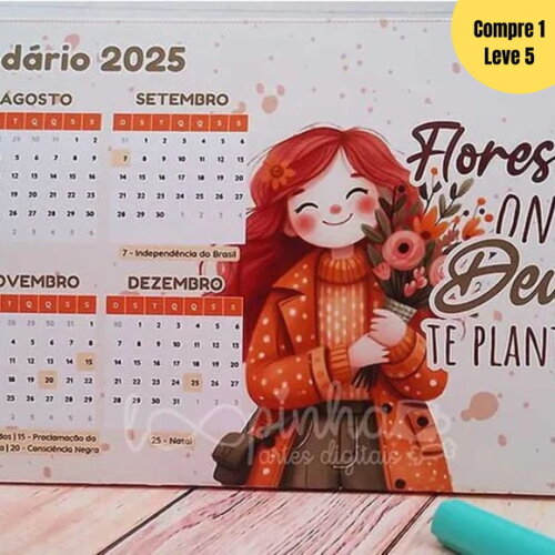 Arquivo Digital Calendário A4 de Mesa 2025- 408
