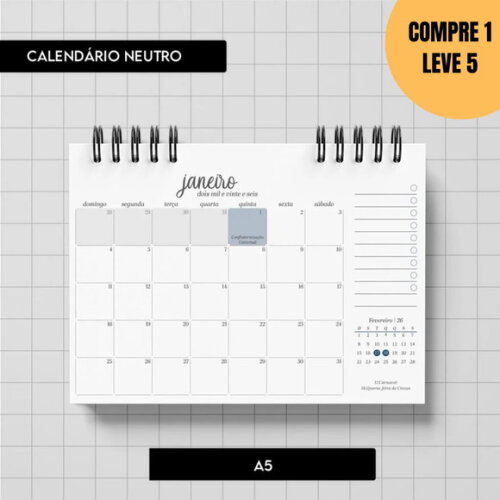Arquivo Digital Calendário Neutro 2026 -5673