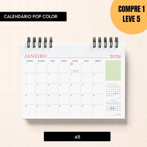 Arquivo Digital Calendário Pop Color 2026 -5320
