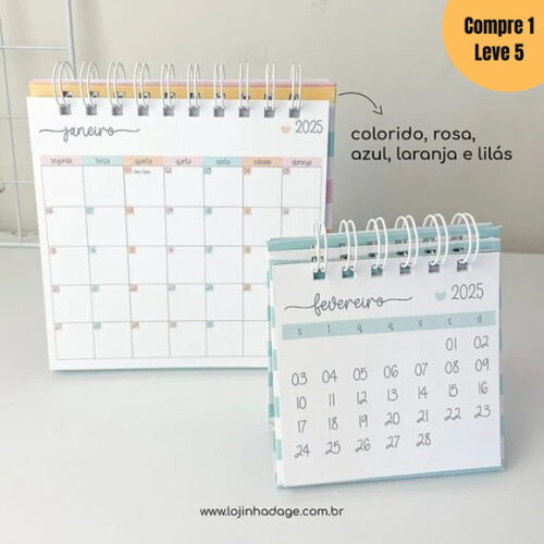 Arquivo Digital Calendários de Mesa 2025 Coleção Clean -658