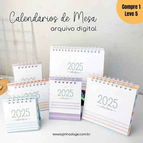 Arquivo Digital Calendários de Mesa 2025 Coleção Clean -658