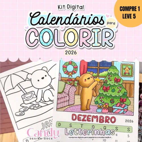 Arquivo Digital Calendários para Colorir 2026 -4298