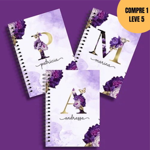 Arquivo Digital Capas A5 Alfabeto Roxo -6058