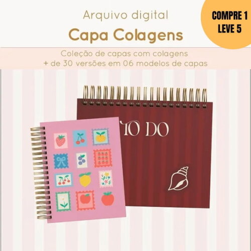 Arquivo Digital Capas A5 Coleção Colagens -4476