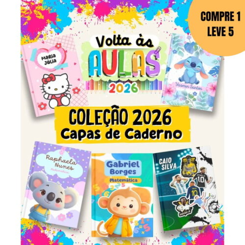 Arquivo Digital Capas de Caderno 2026 Volta às Aulas -6269