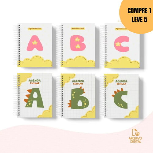 Arquivo Digital Capas para Agenda Escolar Alfabeto -5978