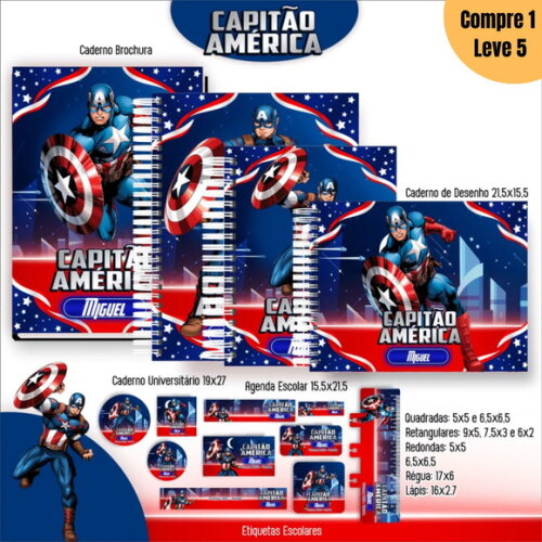 Arquivo Digital Capitão América Kit Escolar 2025 -807