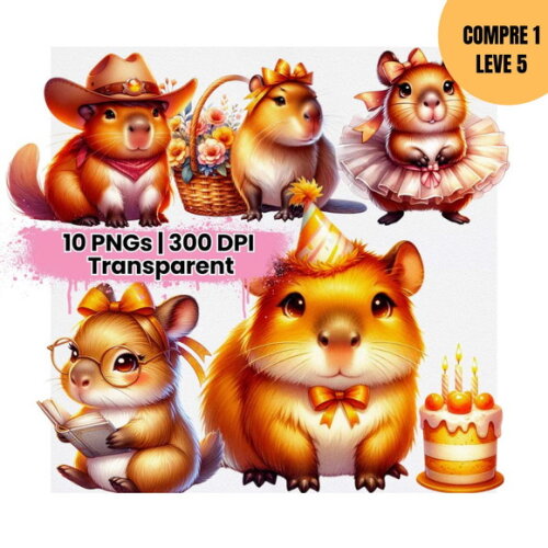 Arquivo Digital Capivara Amber Glow Kit Digital -4241