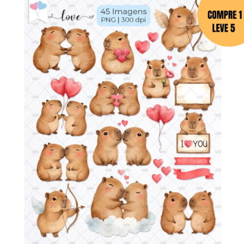 Arquivo Digital Capivara Apaixonada Kit Digital -3471
