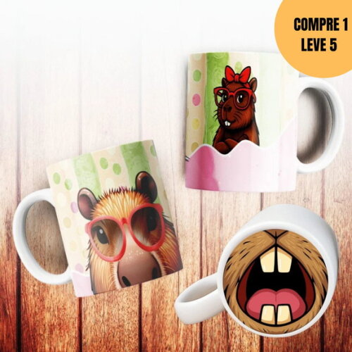 Arquivo Digital Capivara Bocão Estampas Canecas -4760