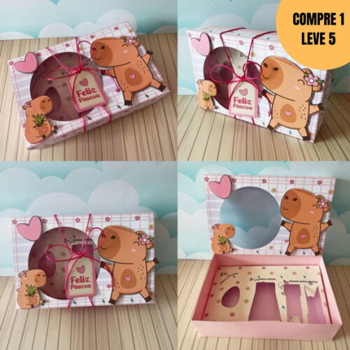 Arquivo Digital Capivara Caixa Mini Confeiteiro Páscoa -2866