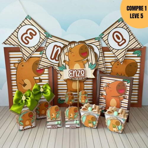Arquivo Digital Capivara Kit Festa Pronta -3809