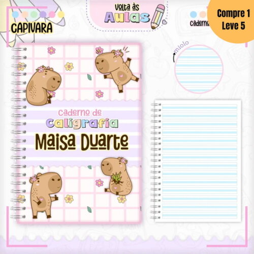 Arquivo Digital Capivara Menina Kit Escolar 2025 -778