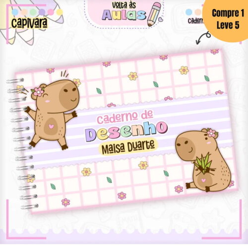 Arquivo Digital Capivara Menina Kit Escolar 2025 -778