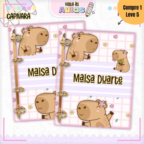 Arquivo Digital Capivara Menina Kit Escolar 2025 -778