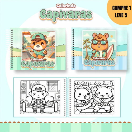 Arquivo Digital Capivara Menino Livros de Colorir -3121